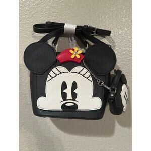 NWT Shanghai Disney Parks Minnie Mouse Crossbody purse & Mickey coin purse Bag